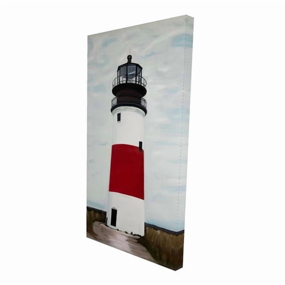 Begin Home Decor 2080-4824-CO154 24 x 48 in. Sankaty Head Lighthouse Blue Bathroom Canvas - Home Decor