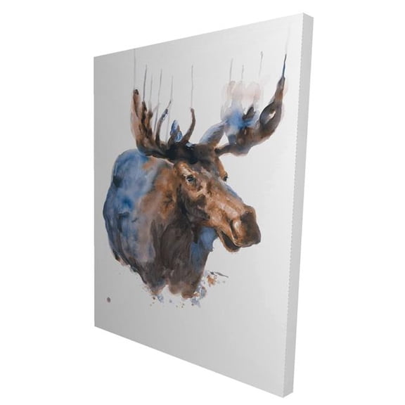 Begin Home Decor 2080-4836-AN254-1 36 x 48 in. Abstract Blue Moose - Deer Living Room Canvas Home Decor