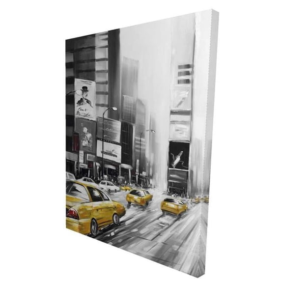 Begin Home Decor 2080-4836-CI163 36 x 48 in. Times Square & Yellow Taxis Canvas - Car Transportation