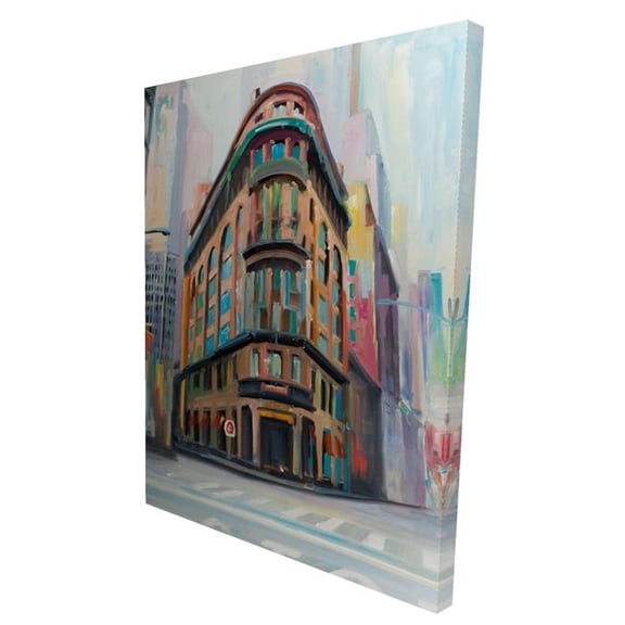 Begin Home Decor 2080-4836-CI291 36 x 48 in. Building Architecture in York - Contemporary Gray Canvas