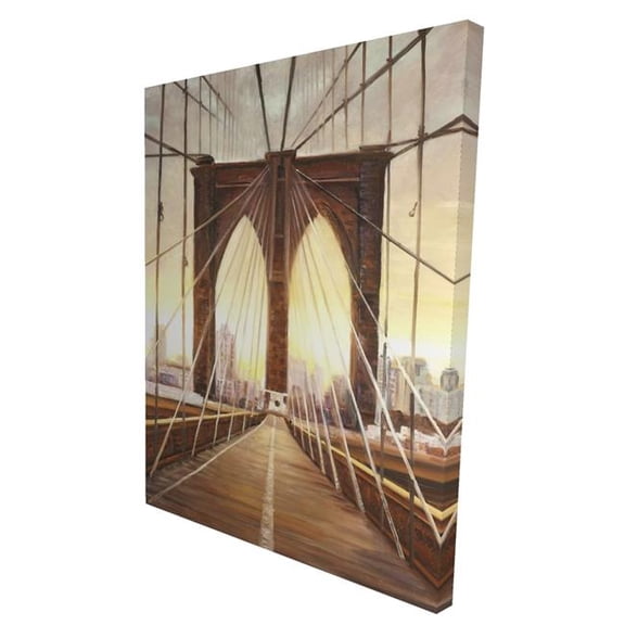 Begin Home Decor 2080-4836-CI346 36 x 48 in. Sunset on the Brooklyn Bridge - Canvas Art for Living Room Decor