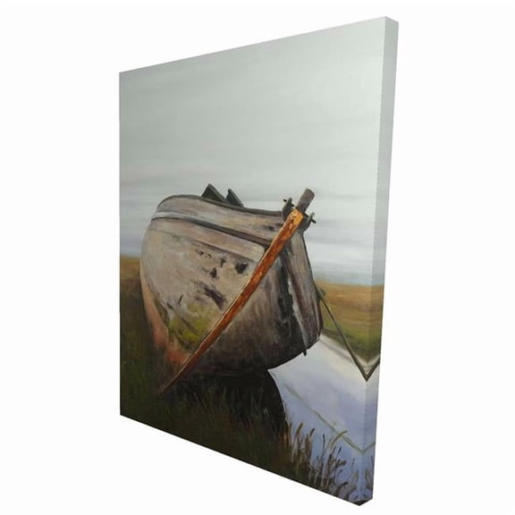 Begin Home Decor 2080-4836-CO39 36 x 48 in. Old Abandoned Boat in a Swamp - Marine Livingroom Canvas Decor