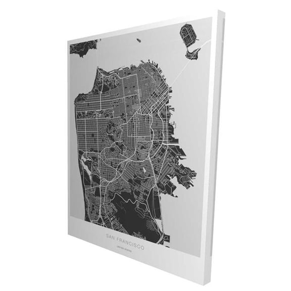 Begin Home Decor 2080-4836-TV17-1 36 x 48 in. San Francisco Graphic Map - Industrial Canvas Home Decor