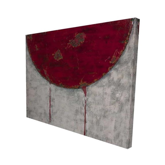 Begin Home Decor 2080-4860-AB18 48 x 60 in. Red Half Circle - Gray Abstract Canvas for Home Decor