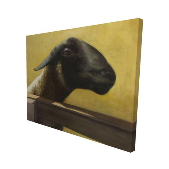 Begin Home Decor 2080-4860-AN519 48 x 60 in. Young Ram - Brown Farm Animals Canvas for Home Decor