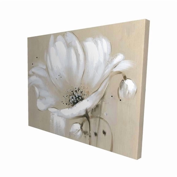 Begin Home Decor 2080-4860-FL25 48 x 60 in. White Abstract Wild Flower - Contemporary Canvas for Home Decor