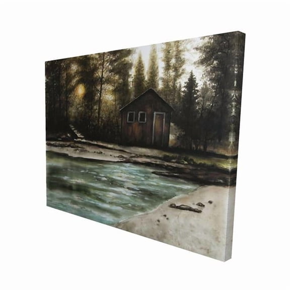 Begin Home Decor 2080-4860-LA189 48 x 60 in. Cabin in the Forest - Rustic Man Cave Canvas for Home Decor