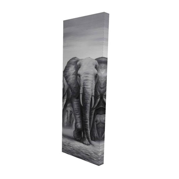 Begin Home Decor 2080-6020-AN202 20 x 60 in. Herd of Elephants - Black & White Canvas for Home Decor