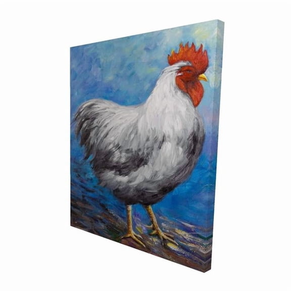 Begin Home Decor 2080-6048-AN201 48 x 60 in. Gray Rooster - Animals Kitchen Canvas for Home Decor - Art