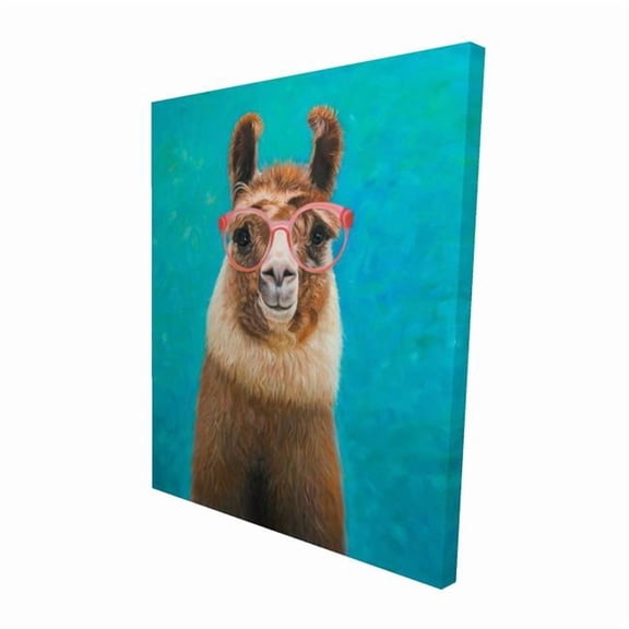 Begin Home Decor 2080-6048-AN515 48 x 60 in. Lovable Llama - Retro Farm Animals Canvas for Home Decor