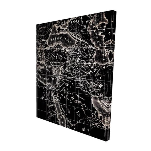 Begin Home Decor 2080-6048-CI106 48 x 60 in. Brown Vintage Satellite View Canvas - Old Maritime Maps Decor
