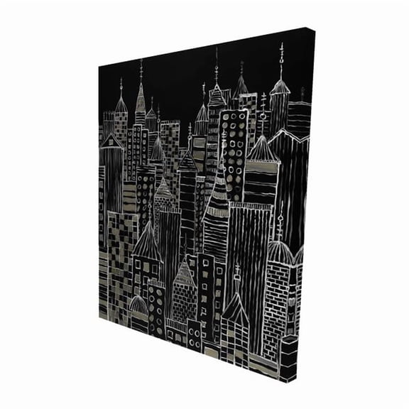 Begin Home Decor 2080-6048-CI318-1 48 x 60 in. Illustrative City Towers - Living Room Canvas Art for Decor