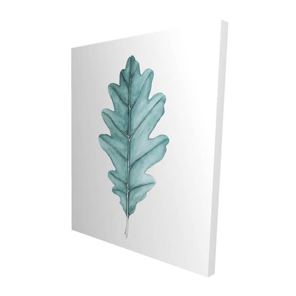 Begin Home Decor 2080-6048-FL309 48 x 60 in. Oak Leaf - Minimalist Turquoise Canvas for Home Decor