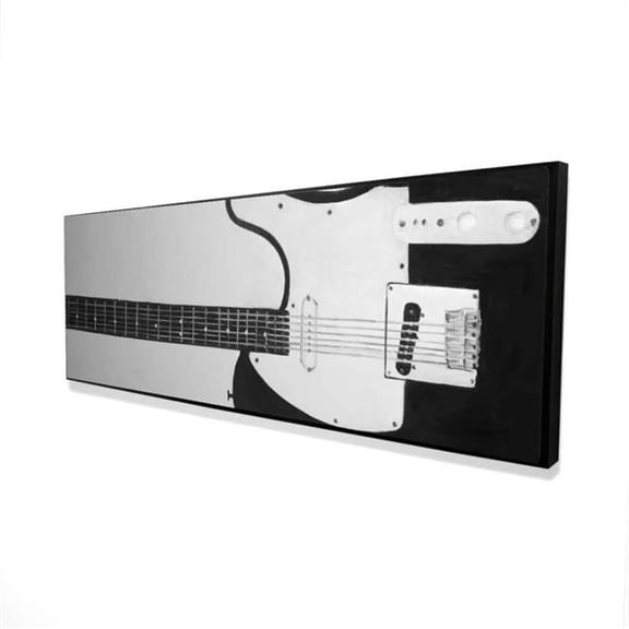 Begin Home Decor 2081-1648-MU33 16 x 48 in. Gray Bedroom Canvas - Black Rock Guitar Framed Wall Art