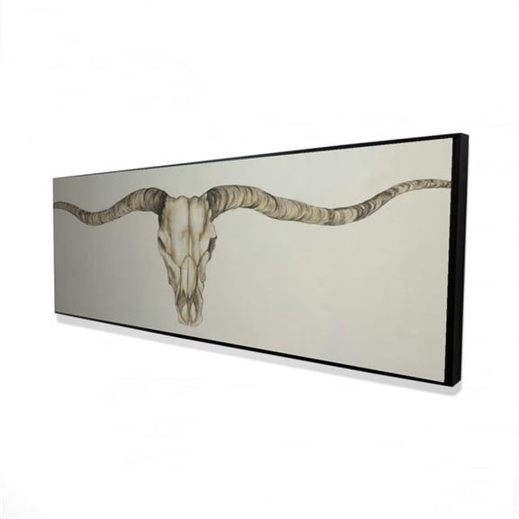 Begin Home Decor 2081-2060-AN187 20 x 60 in. Long Horn Skull Country - Farm Animals Canvas Wall Art