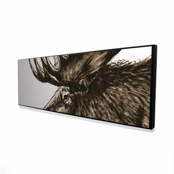 Begin Home Decor 2081-2060-AN473-2 20 x 60 in. Moose Plume Sepia - Holidays Framed Canvas for Home Decor