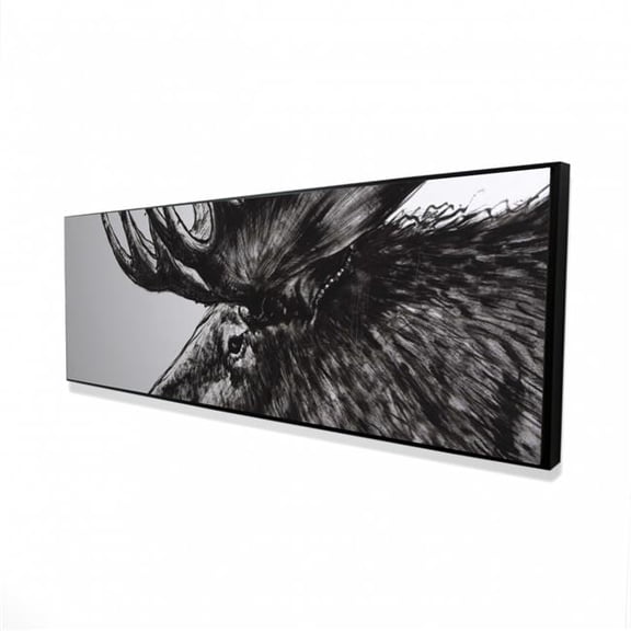 Begin Home Decor 2081-2060-AN473 20 x 60 in. Moose Plume - Hygge Animals Framed Canvas for Home Decor