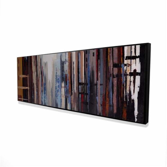 Begin Home Decor 2081-2060-CI233 20 x 60 in. Abstract Buildings - Brown Framed Canvas for Living Room