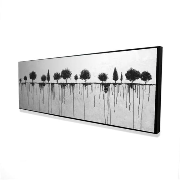 Begin Home Decor 2081-2060-LA86 20 x 60 in. Ink Bleeding Trees - Gray Living Room Framed Canvas Art