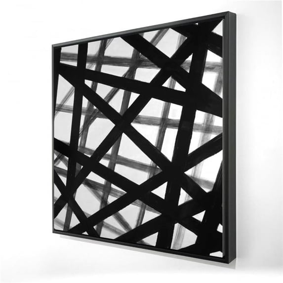 Begin Home Decor 2081-2424-AB31 24 x 24 in. Abstract Bold Lines Framed Canvas - White Pattern Home Decor