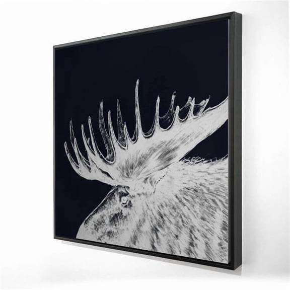 Begin Home Decor 2081-2424-AN473-1 24 x 24 in. Blue Deer Livingroom Canvas - Big Moose Plume Home Decor