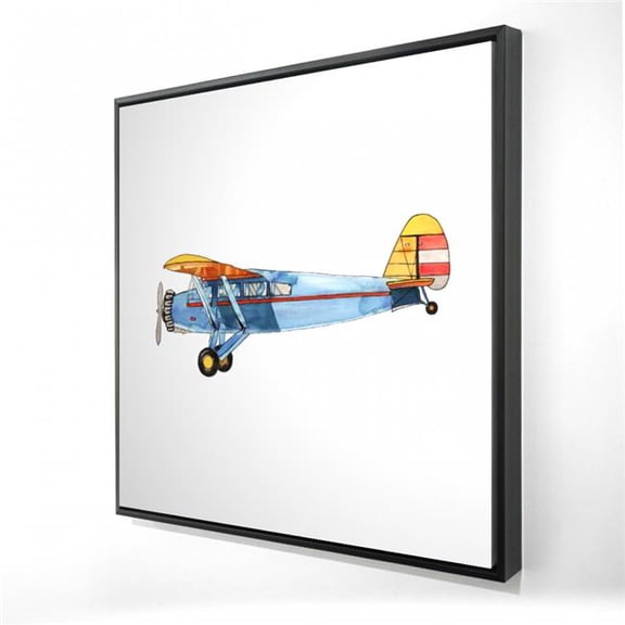 Begin Home Decor 2081-2424-CH10 24 x 24 in. Blue Vintage Plane Framed Canvas - Home Decor Wall Art