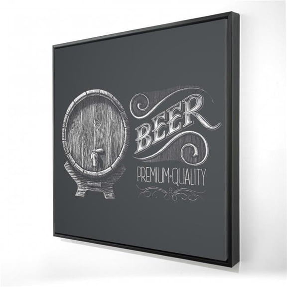 Begin Home Decor 2081-2424-GA14 24 x 24 in. Old Beer Sign Rustic Canvas - Kitchen Wall Decor Framed