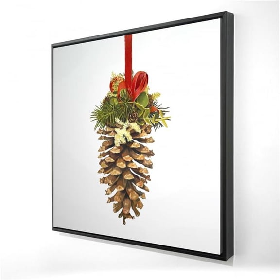 Begin Home Decor 2081-2424-HO12 24 x 24 in. Christmas Pine Cone Canvas - Rustic Trees Framed Home Decor