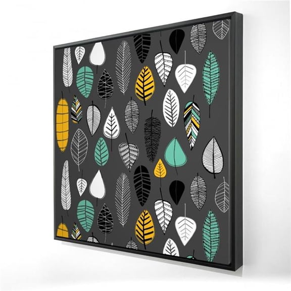 Begin Home Decor 2081-2424-MI74 24 x 24 in. Botanical Leaves Gray Framed Canvas - Home Decor Wall Art