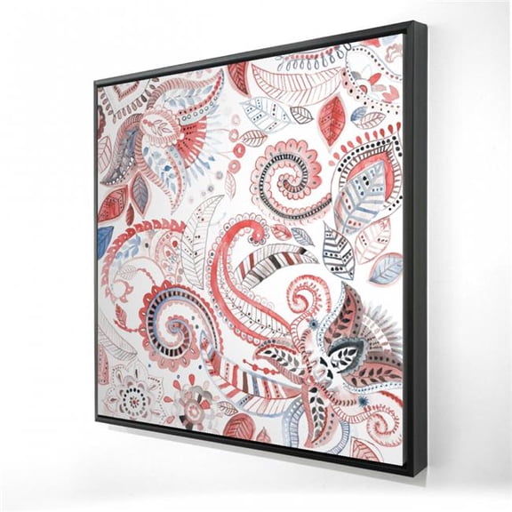 Begin Home Decor 2081-2424-PA3-1 24 x 24 in. Paisley Pattern Framed Canvas - Home Decor Illustrative Art