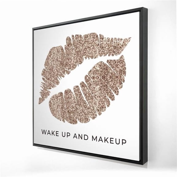 Begin Home Decor 2081-2424-QU44 24 x 24 in. Wake Up & Makeup Retro Framed Canvas - Bedroom Home Decor