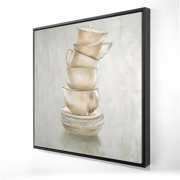Begin Home Decor 2081-2424-SL18 24 x 24 in. Coffee Mugs Framed Canvas - Modern Kitchen Decor Artwork