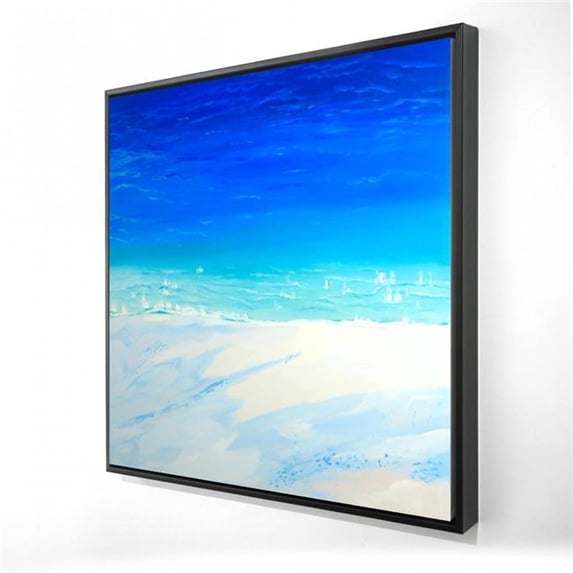Begin Home Decor 2081-2424-TV9 24 x 24 in. Ocean Satellite Canvas - Sea Bathroom Blue Framed Decor