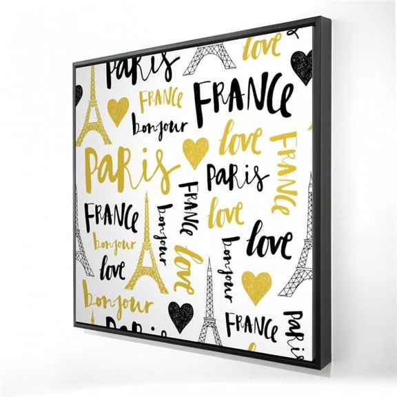 Begin Home Decor 2081-2424-TY2 24 x 24 in. Bonjour La France Yellow Bedroom Canvas - Home Decor Art