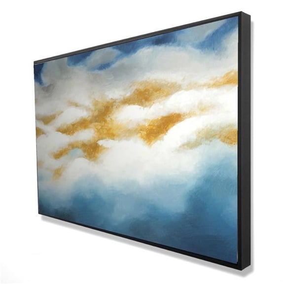 Begin Home Decor 2081-2436-AB38 24 x 36 in. Abstract Clouds - Contemporary Blue Framed Canvas Home Decor