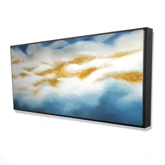 Begin Home Decor 2081-2448-AB38 24 x 48 in. Abstract Clouds - Blue Contemporary Framed Canvas Art