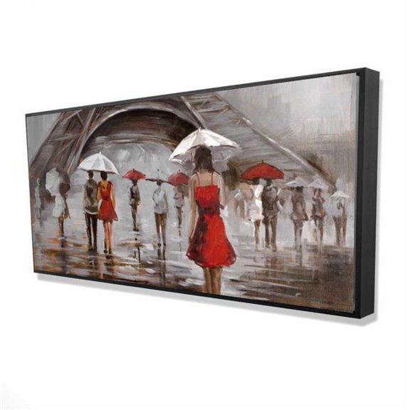 Begin Home Decor 2081-2448-CI206 24 x 48 in. Near The Eiffel Tower - Framed Canvas Living Room Decor