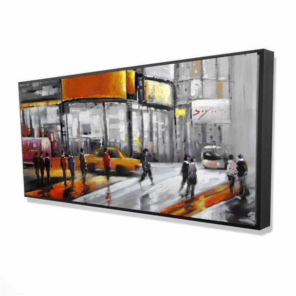 Begin Home Decor 2081-2448-CI30 24 x 48 in. Circulation in Times Square - Framed Canvas Home Decor