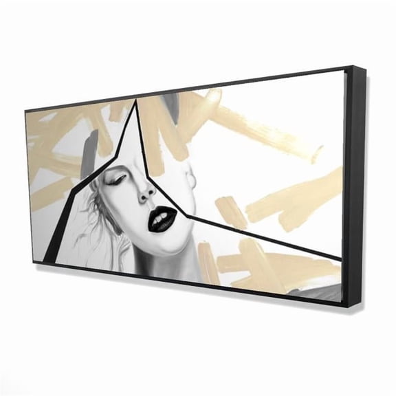 Begin Home Decor 2081-2448-FI29 24 x 48 in. Divided Woman - Modern Black Framed Canvas Home Decor
