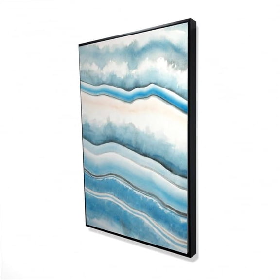 Begin Home Decor 2081-3624-AB40 24 x 36 in. Textured Geode - Blue Minerals Framed Canvas Home Decor