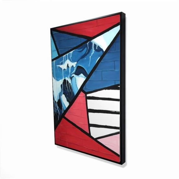 Begin Home Decor 2081-3624-AB75 24 x 36 in. Diagonal Unity - Classic Blue Framed Canvas for Home Decor