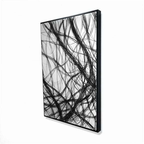 Begin Home Decor 2081-3624-AB97 24 x 36 in. Connection - Monochrome Shapes Framed Canvas Home Decor