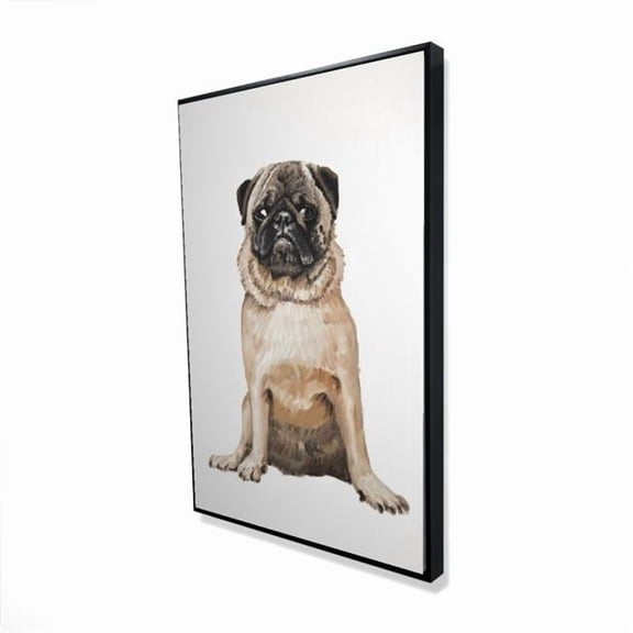 Begin Home Decor 2081-3624-AN503-2 24 x 36 in. Pug Illustrative Pets Canvas - Framed Wall Art Home Decor
