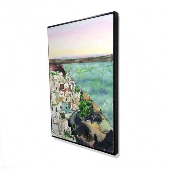 Begin Home Decor 2081-3624-CO131 24 x 36 in. Landscape of Crete - Marine Neo Mint Framed Canvas Art
