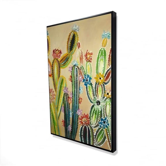 Begin Home Decor 2081-3624-FL364 24 x 36 in. Desert Gems - Yellow Framed Canvas for Living Room Decor