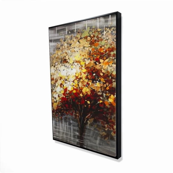 Begin Home Decor 2081-3624-LA13 24 x 36 in. Abstract Tree By Fall - Orange Landscapes Framed Canvas Decor