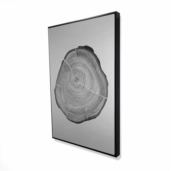 Begin Home Decor 2081-3624-MI69 24 x 36 in. Grayscale Wood Log - Livingroom Trees Framed Canvas Decor