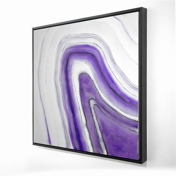 Begin Home Decor 2081-3636-AB39-1 36 x 36 in. Purple Round Geode - White Minerals Framed Canvas Decor