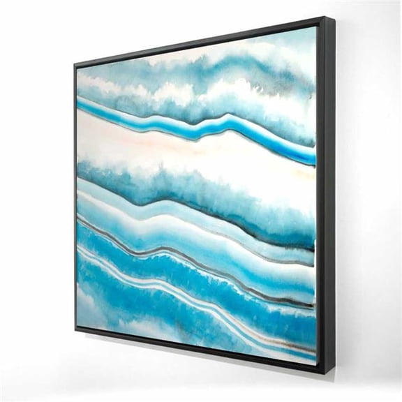 Begin Home Decor 2081-3636-AB40 36 x 36 in. Textured Geode - Blue Illustrative Framed Canvas