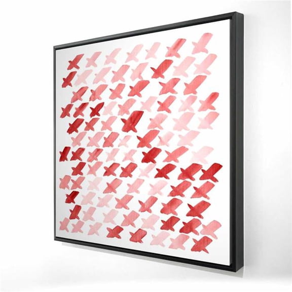 Begin Home Decor 2081-3636-AB70-1 36 x 36 in. X Red Pattern - Red Abstract Framed Canvas for Home Decor